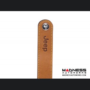 Jeep Keychain - Brown Leather Band w/ Embossed Jeep Logo